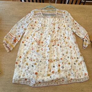 Joie Floral Print Blouse - Cream and Orange